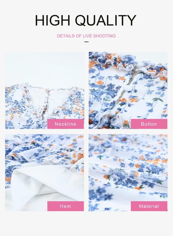 Dokotoo Womens 2024 Spring Summer Deep V Neck Ruffle Floral Flowy Mini Dress