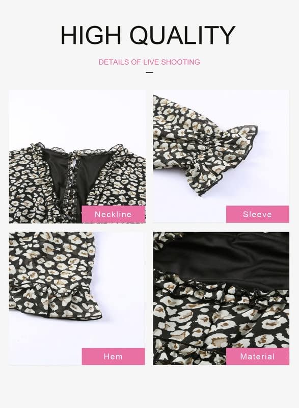 Dokotoo Womens 2024 Spring Summer Deep V Neck Ruffle Floral Flowy Mini Dress