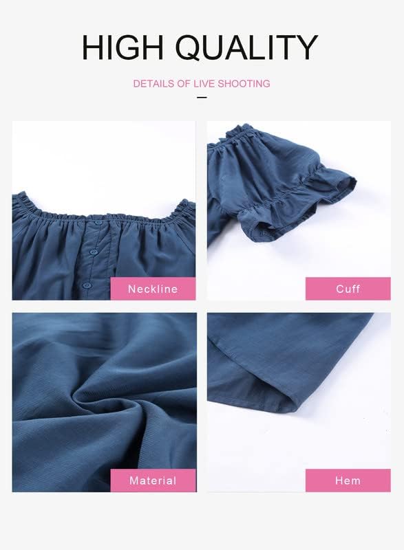 Dokotoo Womens 2023 Off The Shoulder Casual Short Sleeve Maxi Dress High Low Solid Cocktail Skater Dresses