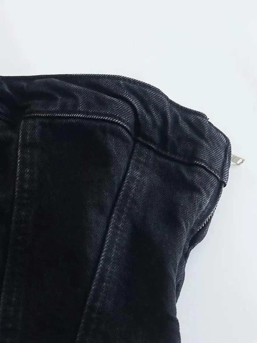 Sexy Denim Summer Dresses 2023 Women Y2k Clothing Jeans Tube Backless Bodycon Mini Dress Western Cowgirl Streetwear