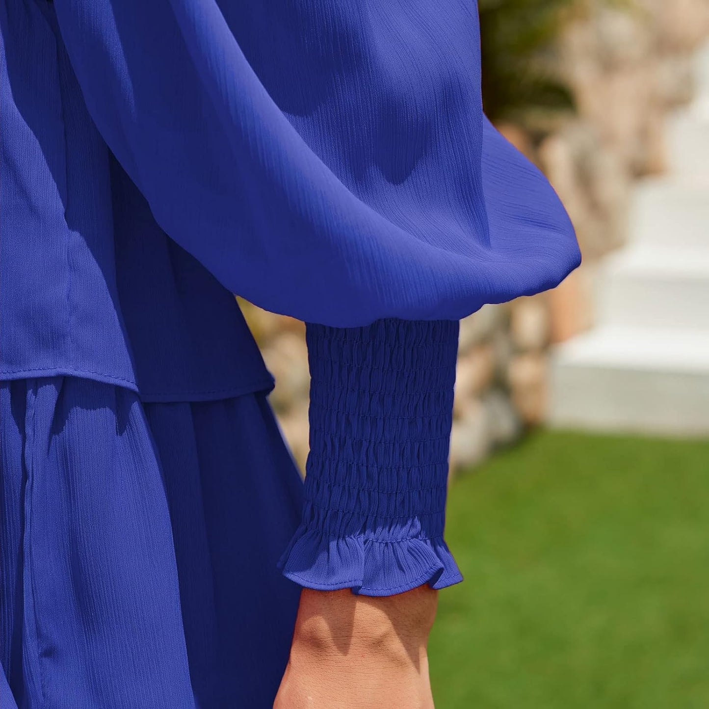 Byinns Women's 2024 Square Neck Ruffle Dress Long Sleeve Floral Print Tiered Tie Back Layered Swing Mini Dress