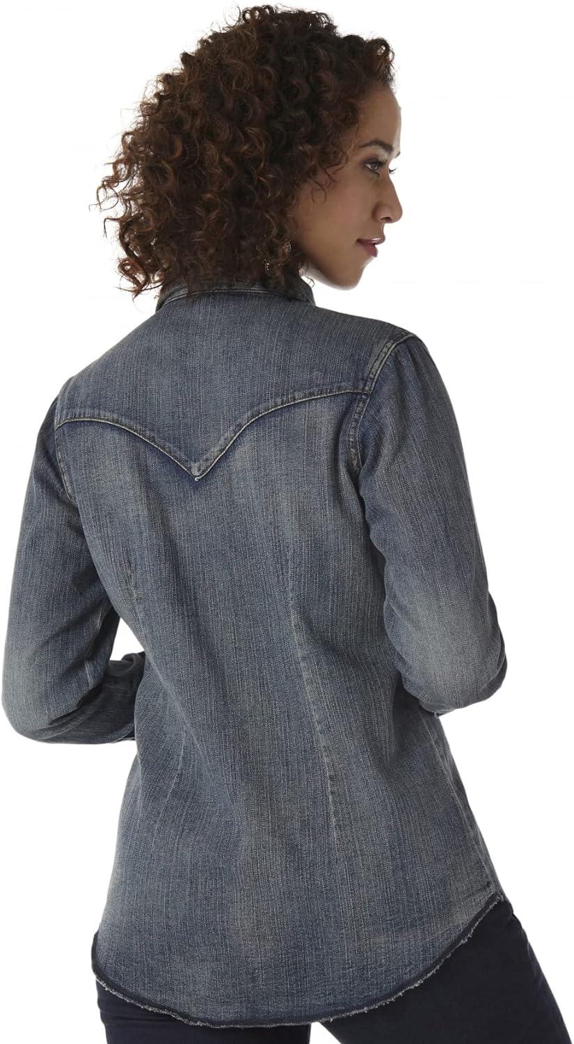 Wrangler Women's Long Sleeve Western Snap Work Shirt