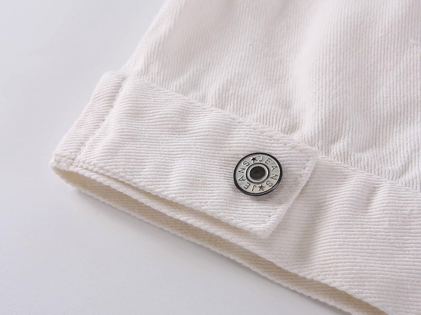 Kedera Women's Embroidered Rivet Pearl Short Denim Jacket Coat