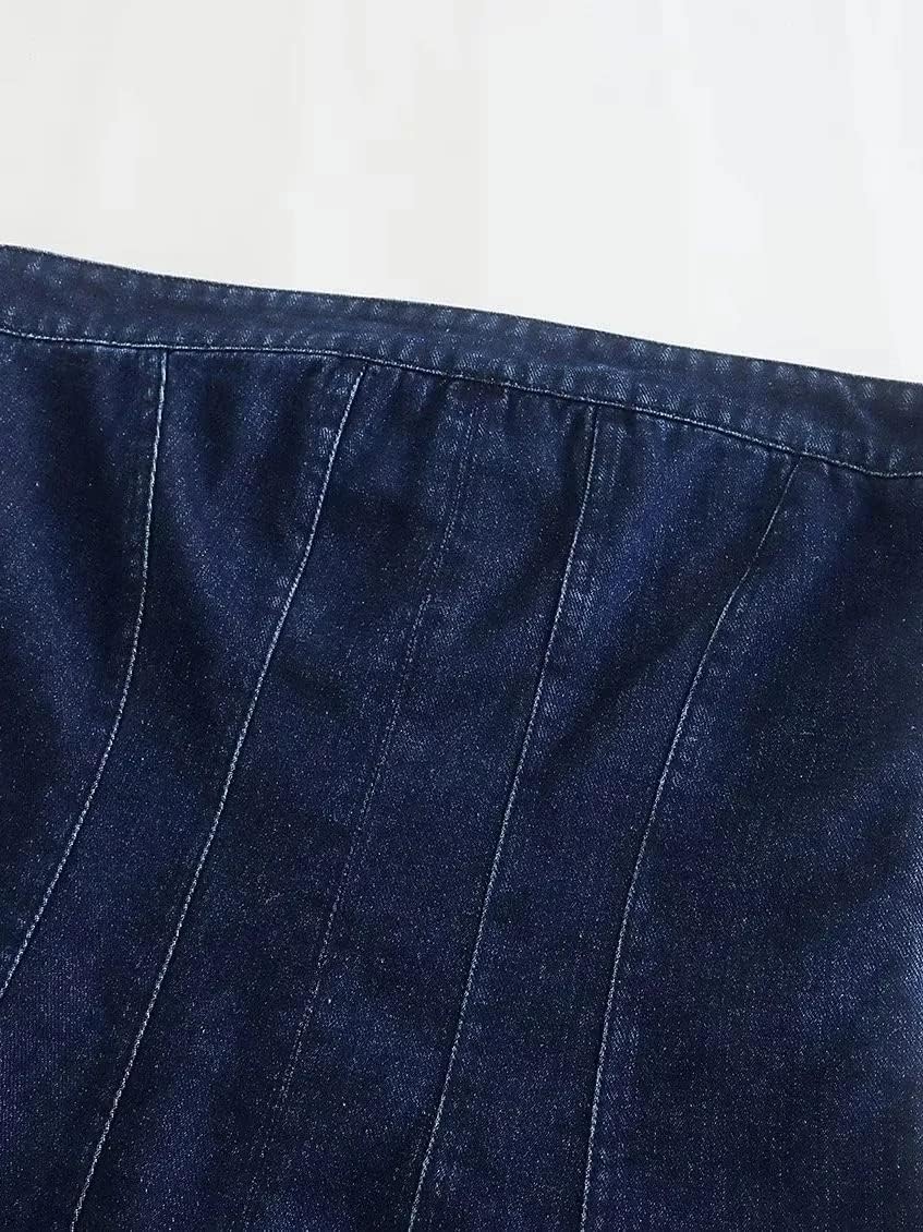 Sexy Denim Summer Dresses 2023 Women Y2k Clothing Jeans Tube Backless Bodycon Mini Dress Western Cowgirl Streetwear