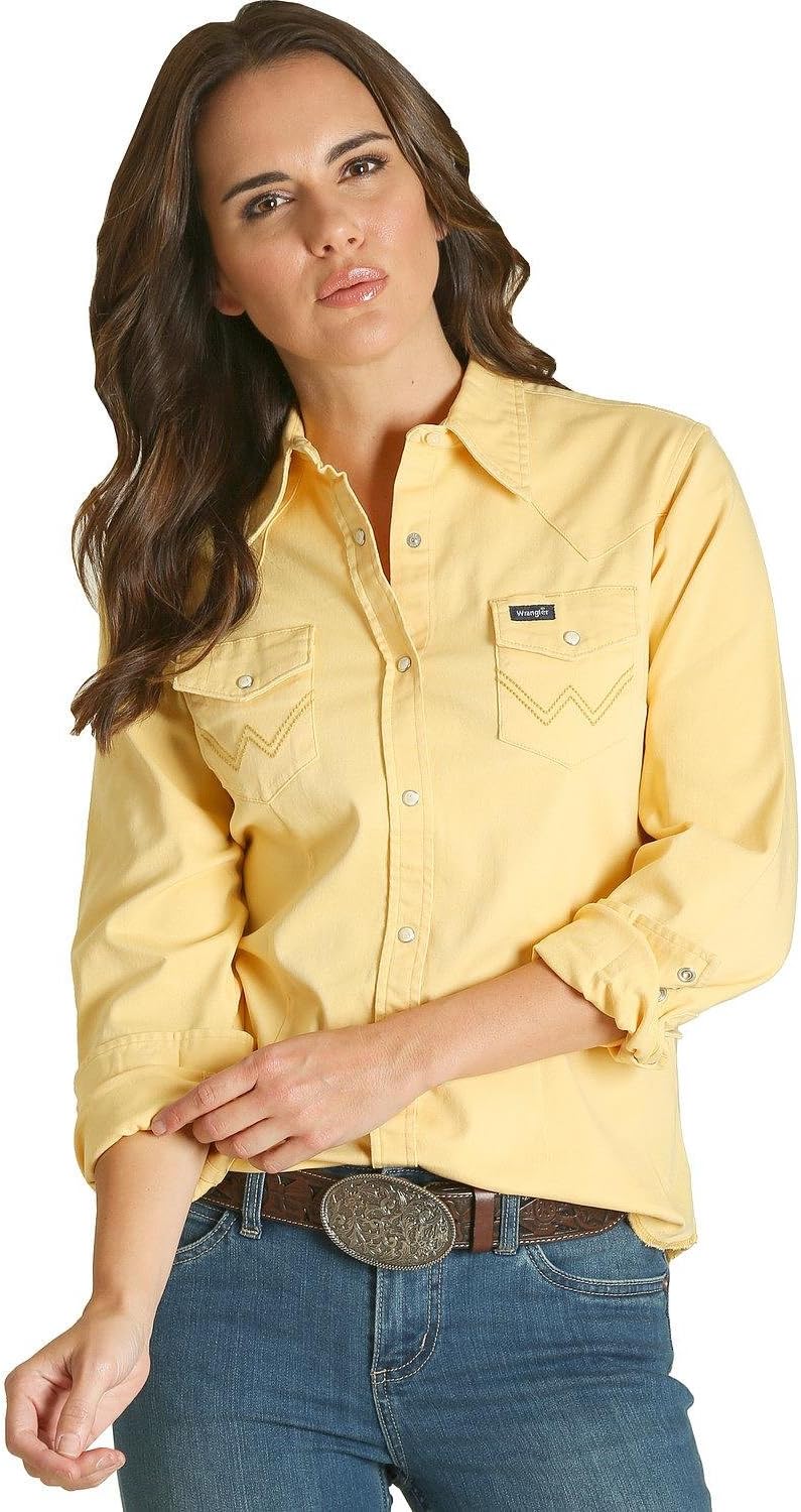 Wrangler Women's Long Sleeve Western Snap Work Shirt