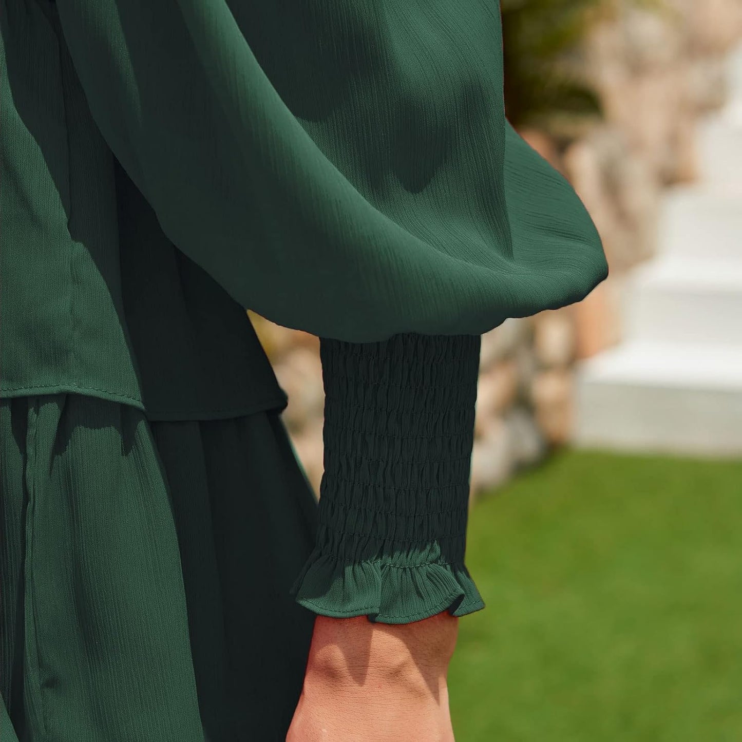 Byinns Women's 2024 Square Neck Ruffle Dress Long Sleeve Floral Print Tiered Tie Back Layered Swing Mini Dress