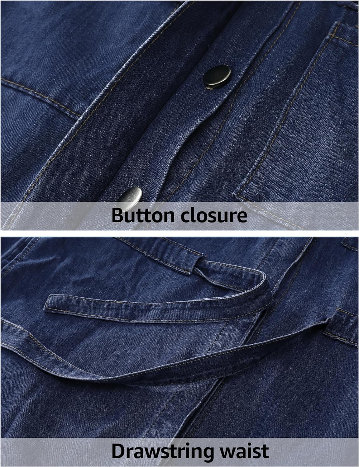 luvamia Denim Dress for Women Long Sleeve Jean Button Down Shirt Dresses with Pockets Casual Fashion Shift Short Dress