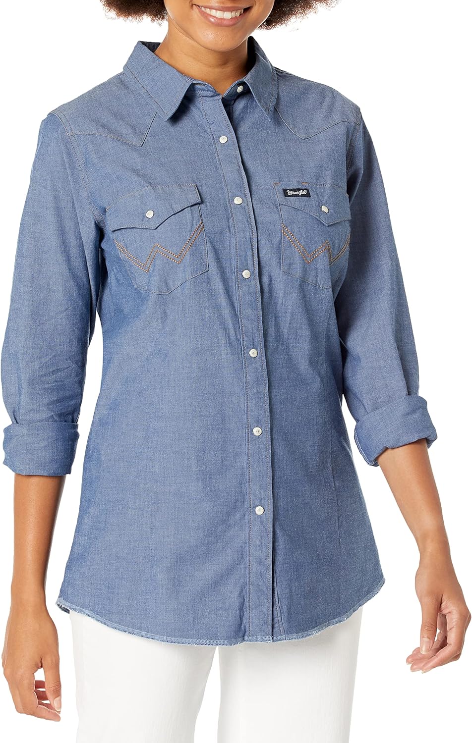 Wrangler Women's Long Sleeve Western Snap Work Shirt