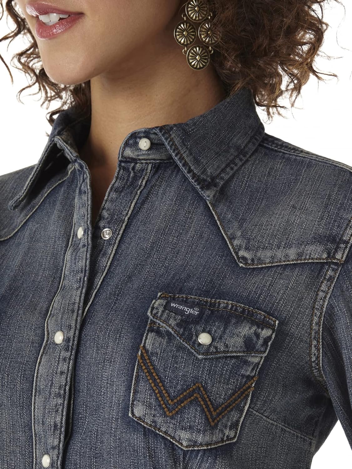 Wrangler Women's Long Sleeve Western Snap Work Shirt