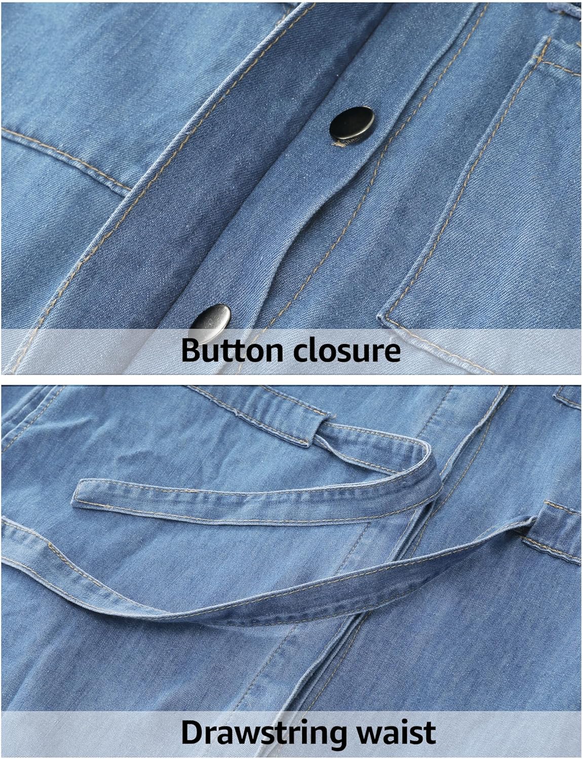 luvamia Denim Dress for Women Long Sleeve Jean Button Down Shirt Dresses with Pockets Casual Fashion Shift Short Dress